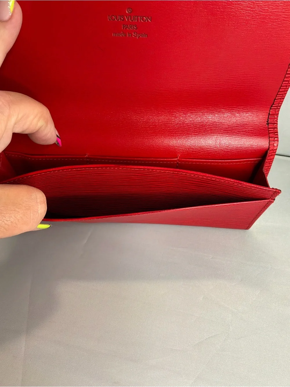 Red Epi Louis Vuitton Long Wallet Clutch